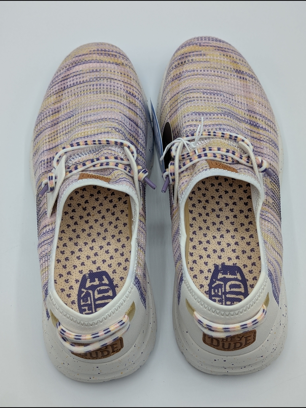 Hey Dude Women's W12 Slip-On Knit Sneakers Egret Multicolor Sirocco 43147-ONI - Picture 6 of 9